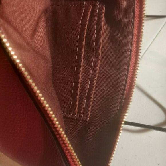 COACH Bag Poppy Vintage Mauve Zip Wristlet Horse C - Picture 4 of 7